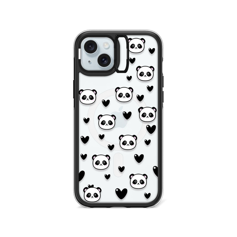 iPhone 15 Plus Panda Heart Ring Kickstand Case MagSafe Compatible - CORECOLOUR