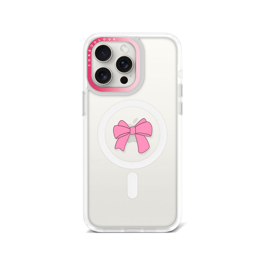 iPhone 15 Pro Max Pink Ribbon Bow Phone Case MagSafe Compatible - CORECOLOUR