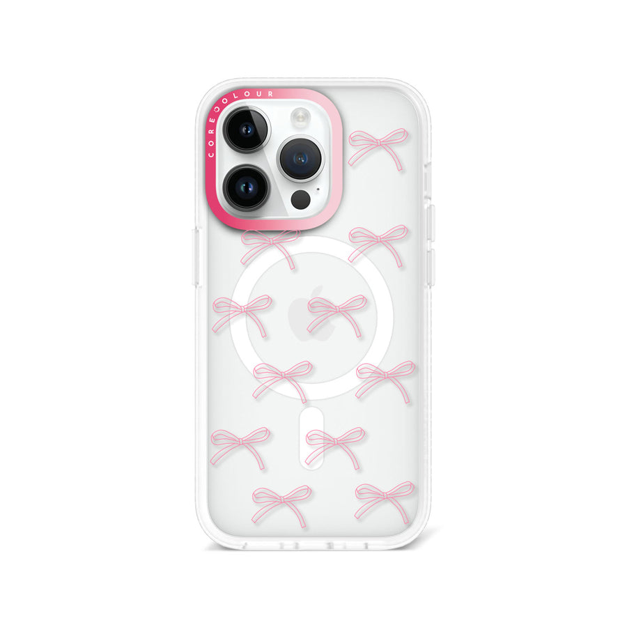 iPhone 14 Pro Max Pink Ribbon Minimal Line Phone Case MagSafe Compatible - CORECOLOUR