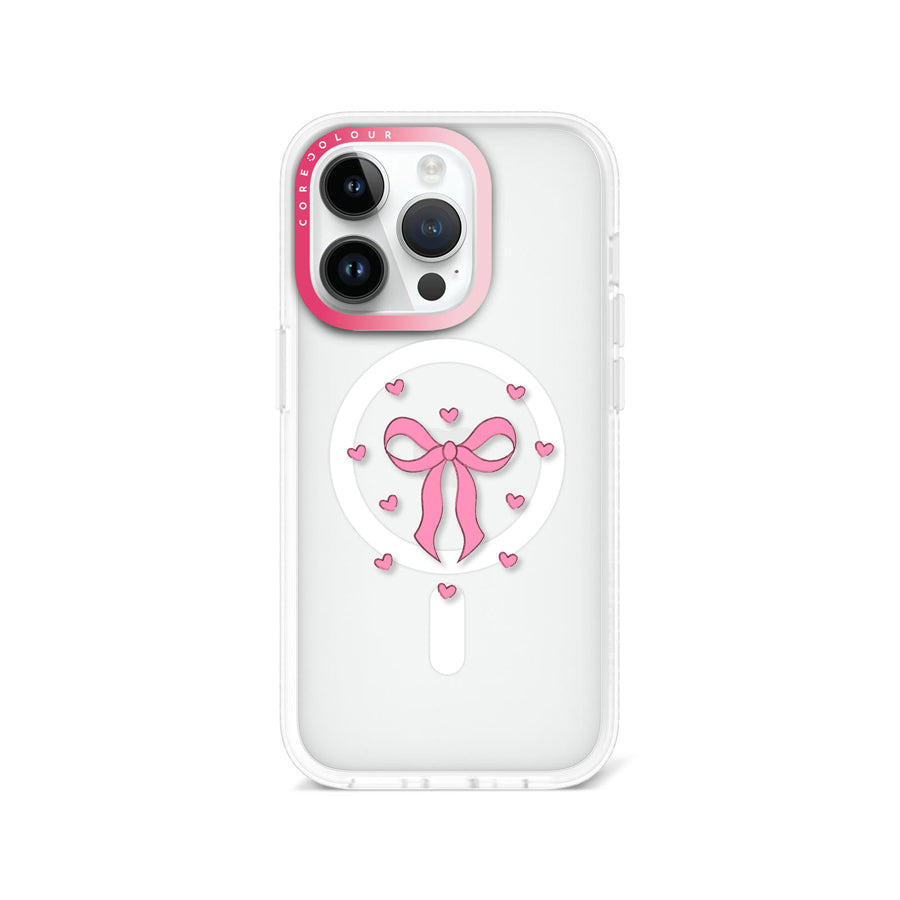 iPhone 14 Pro Max Pink Ribbon Heart Phone Case MagSafe Compatible - CORECOLOUR
