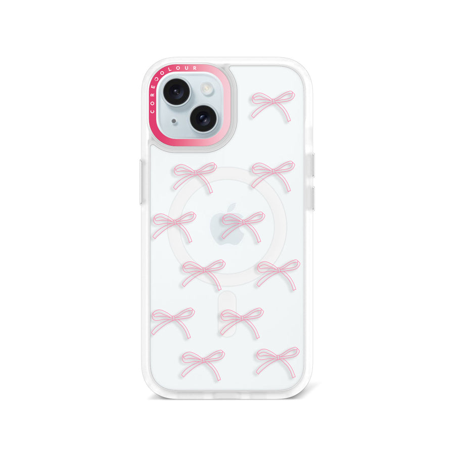 iPhone 15 Pink Ribbon Minimal Line Phone Case MagSafe Compatible - CORECOLOUR
