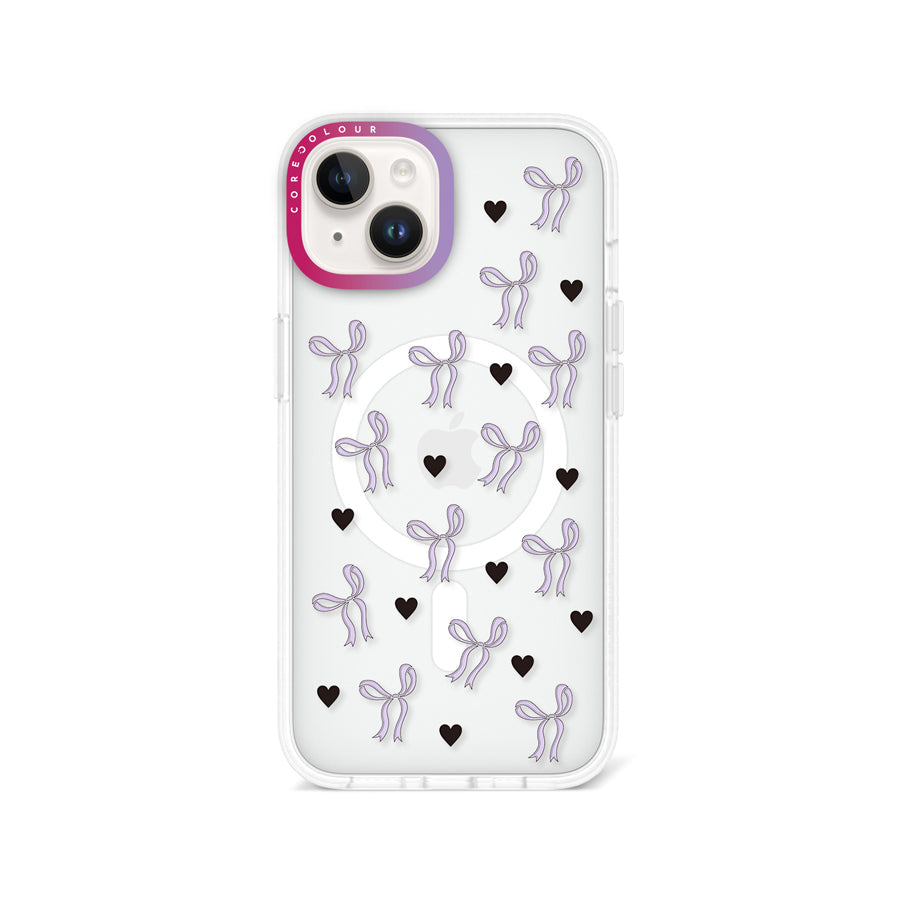 iPhone 14 Purple Ribbon Heart Phone Case MagSafe Compatible - CORECOLOUR
