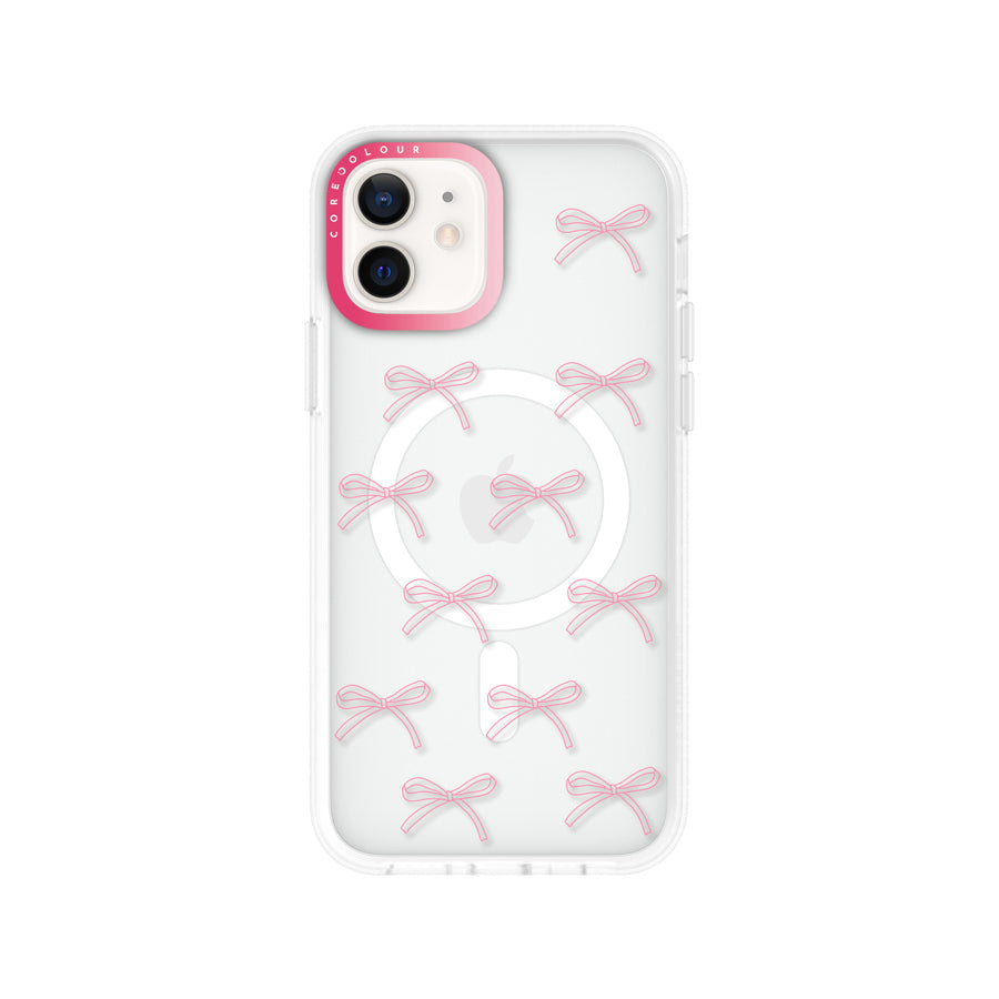 iPhone 12 Pink Ribbon Minimal Line Phone Case MagSafe Compatible - CORECOLOUR