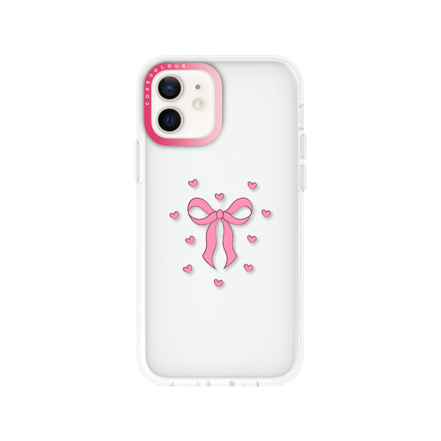 iPhone 12 Pink Ribbon Heart Phone Case - CORECOLOUR