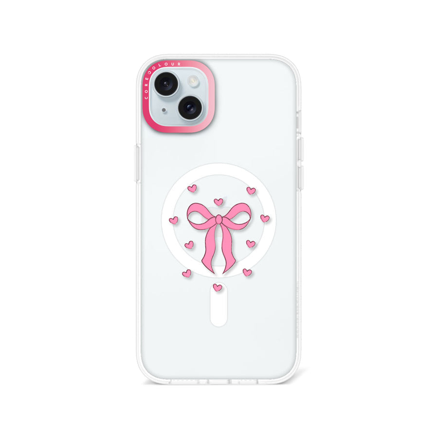 iPhone 14 Plus Pink Ribbon Heart Phone Case MagSafe Compatible - CORECOLOUR