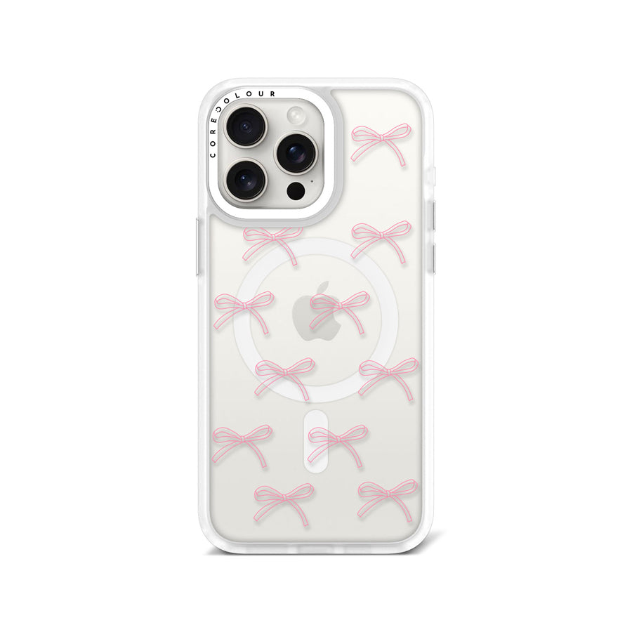 iPhone 15 Pro Max Pink Ribbon Minimal Line Phone Case MagSafe Compatible - CORECOLOUR