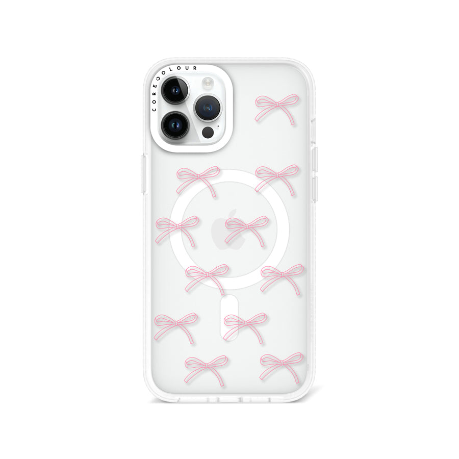 iPhone 12 Pro Max Pink Ribbon Minimal Line Phone Case MagSafe Compatible - CORECOLOUR