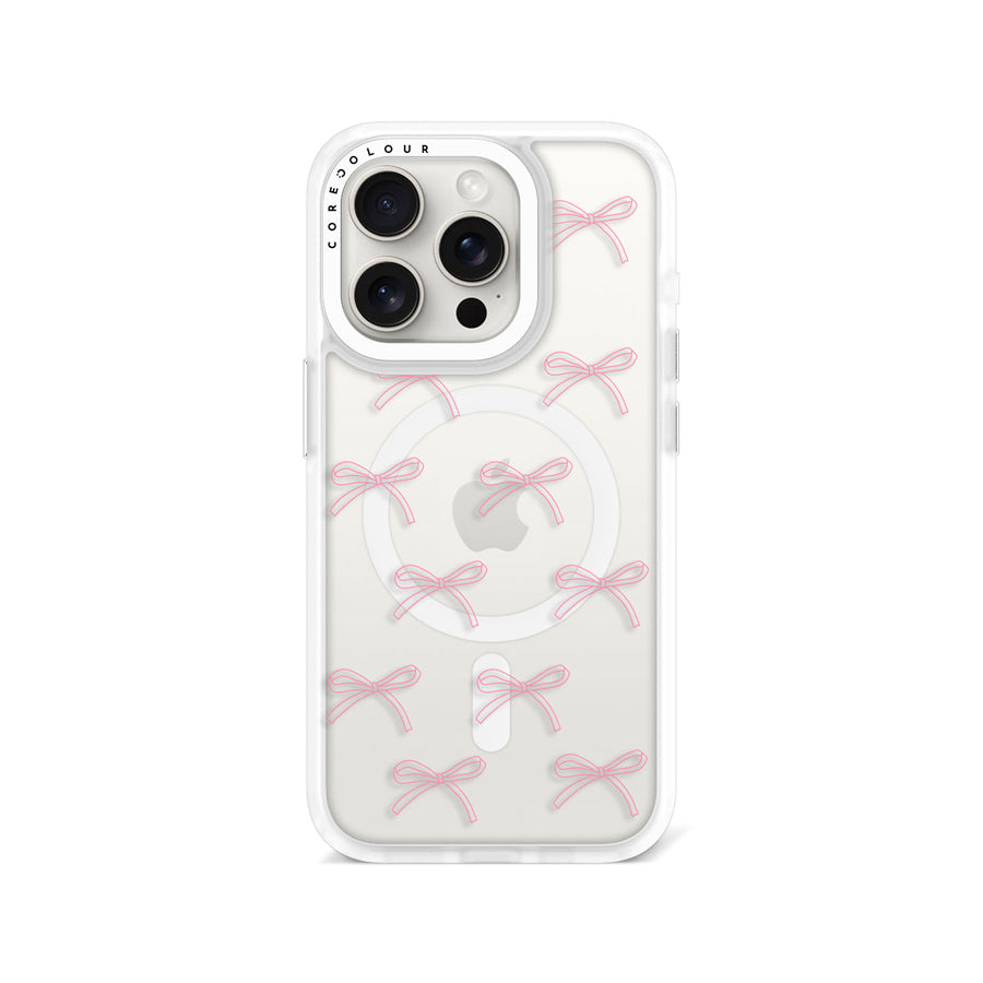 iPhone 15 Pro Pink Ribbon Minimal Line Phone Case MagSafe Compatible - CORECOLOUR