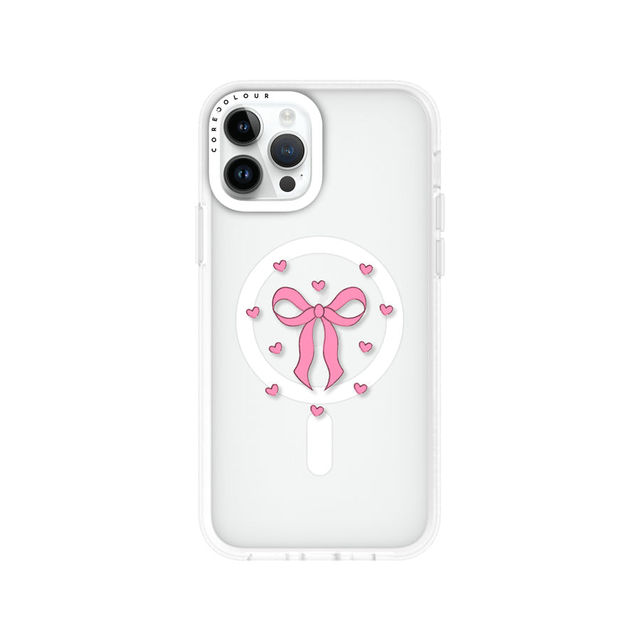 iPhone 12 Pro Pink Ribbon Heart Phone Case MagSafe Compatible - CORECOLOUR