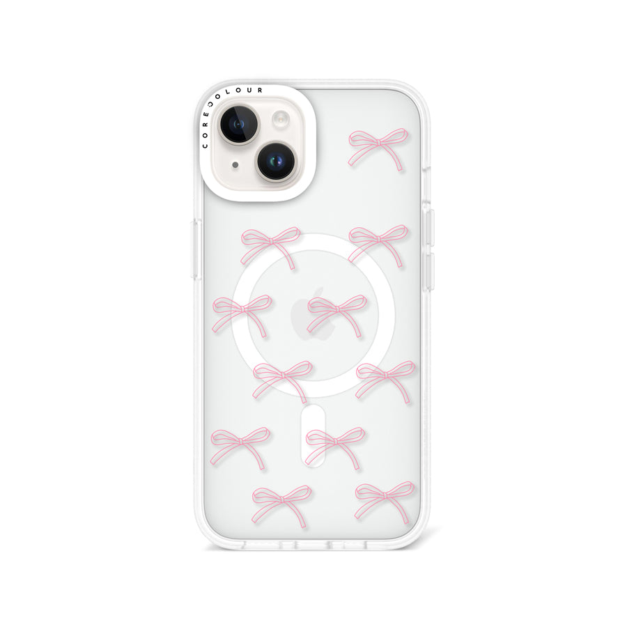 iPhone 14 Pink Ribbon Minimal Line Phone Case MagSafe Compatible - CORECOLOUR