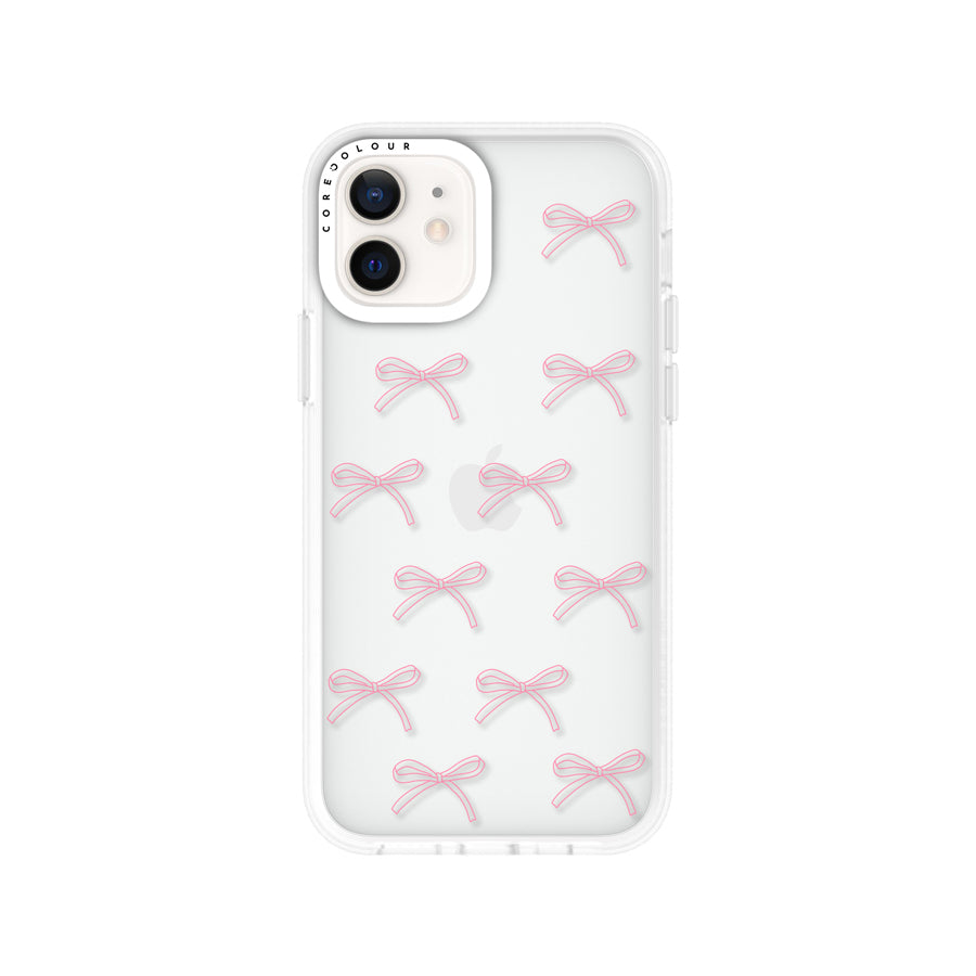 iPhone 12 Pink Ribbon Minimal Line Phone Case - CORECOLOUR