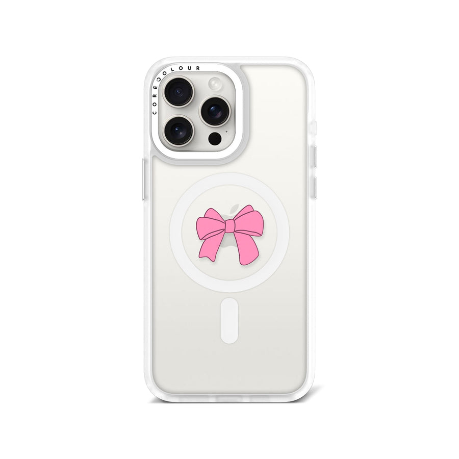 iPhone 15 Pro Max Pink Ribbon Bow Phone Case MagSafe Compatible - CORECOLOUR