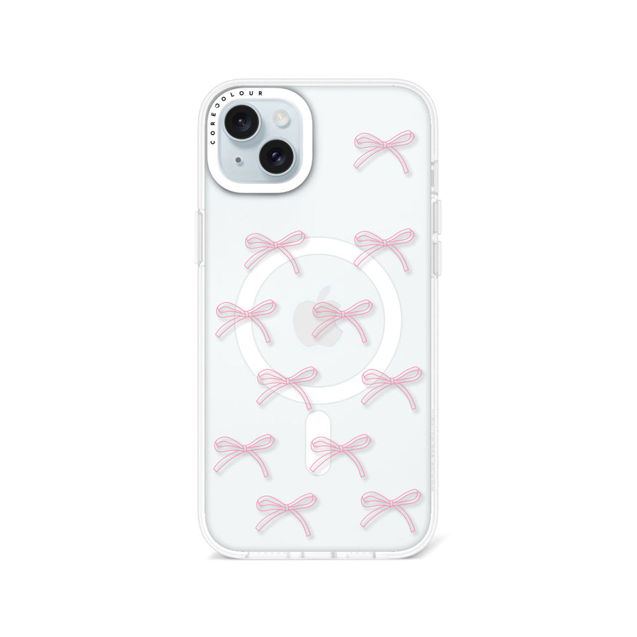 iPhone 14 Plus Pink Ribbon Minimal Line Phone Case MagSafe Compatible - CORECOLOUR