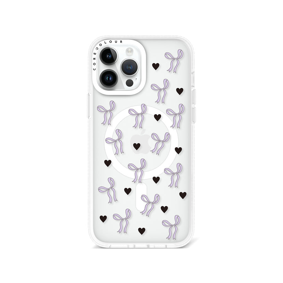 iPhone 13 Pro Max Purple Ribbon Heart Phone Case MagSafe Compatible - CORECOLOUR
