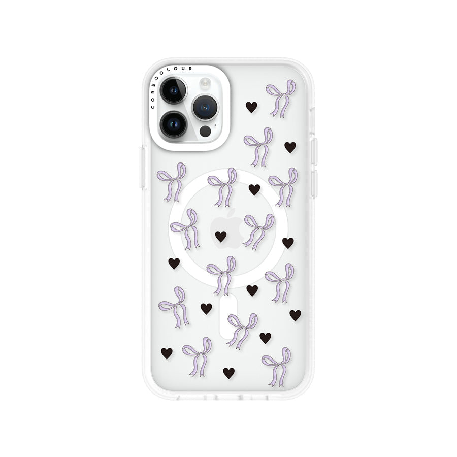iPhone 12 Pro Purple Ribbon Heart Phone Case MagSafe Compatible - CORECOLOUR