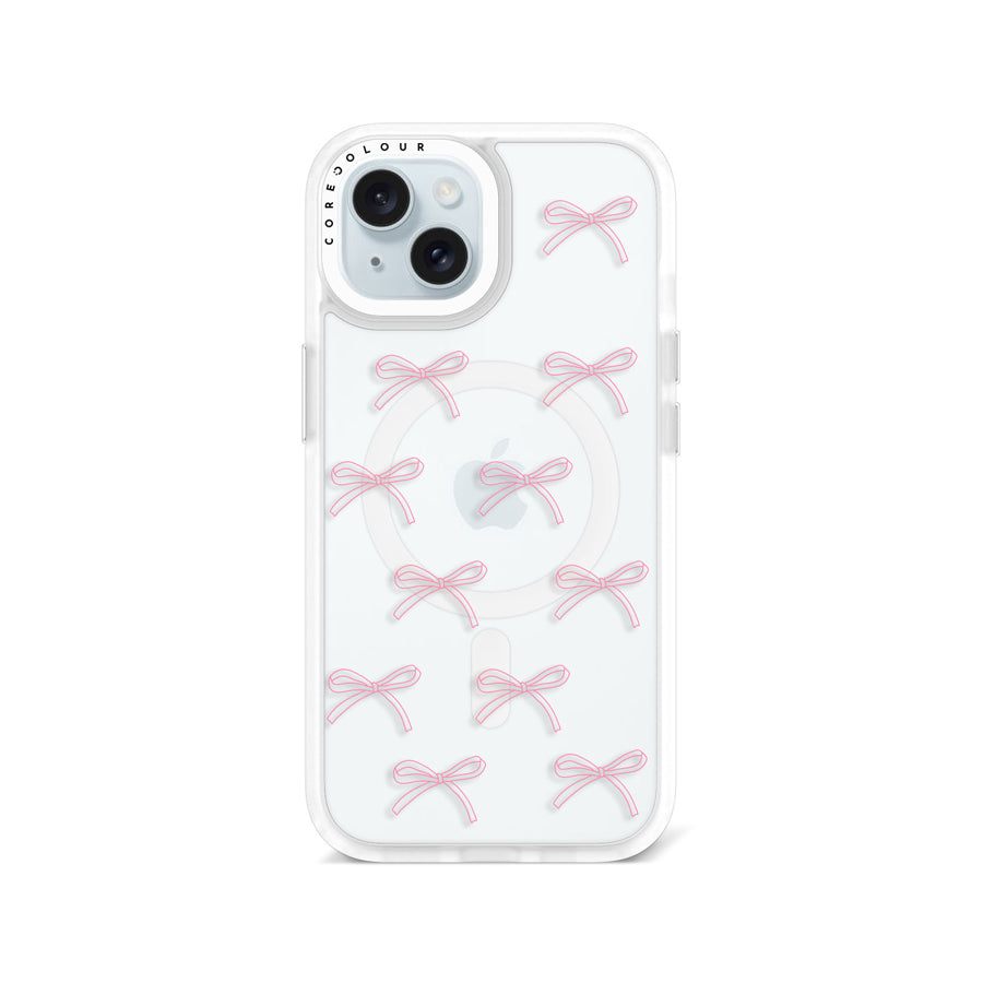 iPhone 15 Pink Ribbon Minimal Line Phone Case MagSafe Compatible - CORECOLOUR