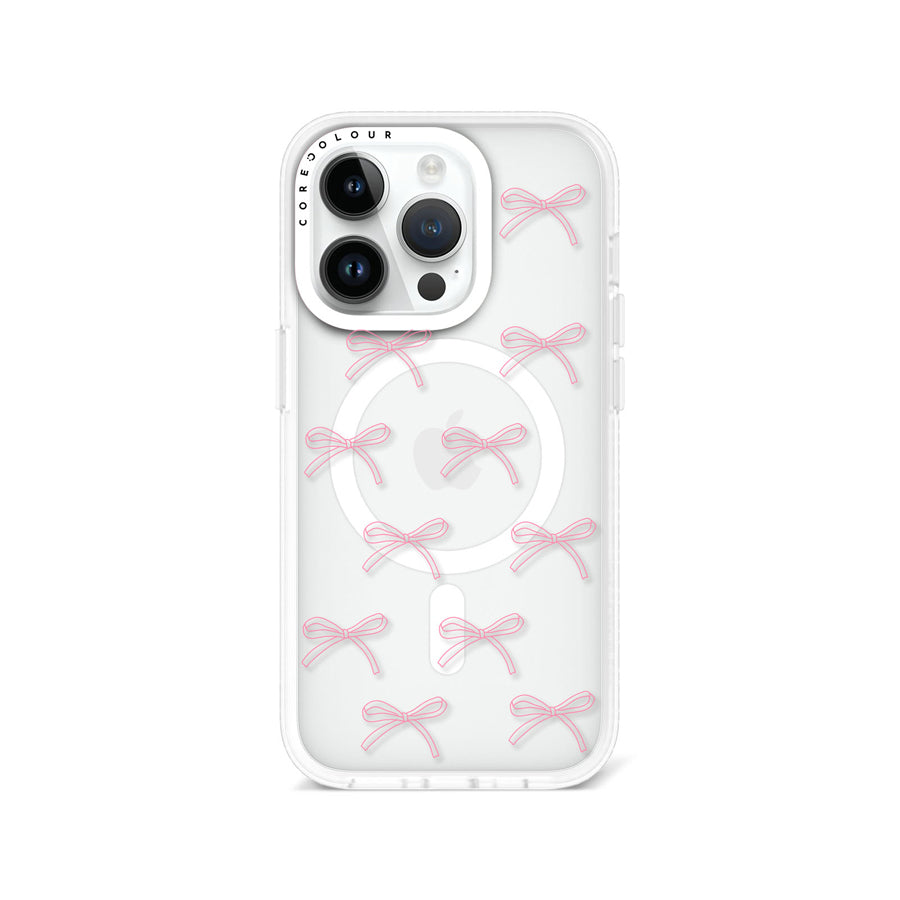 iPhone 14 Pro Max Pink Ribbon Minimal Line Phone Case MagSafe Compatible - CORECOLOUR