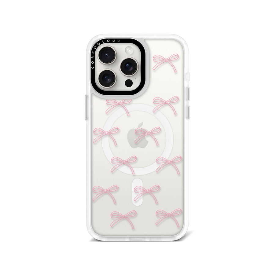 iPhone 15 Pro Max Pink Ribbon Minimal Line Phone Case MagSafe Compatible - CORECOLOUR