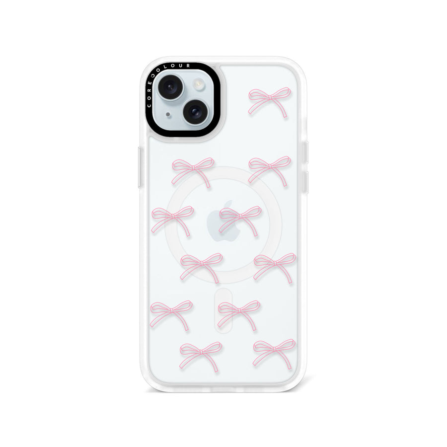 iPhone 15 Plus Pink Ribbon Minimal Line Phone Case MagSafe Compatible - CORECOLOUR