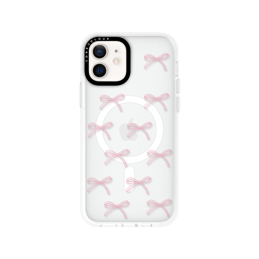 iPhone 12 Pink Ribbon Minimal Line Phone Case MagSafe Compatible - CORECOLOUR