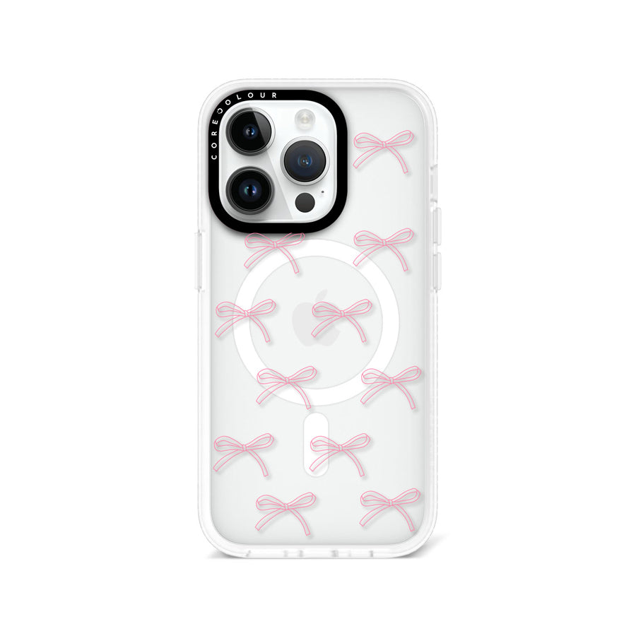 iPhone 14 Pro Pink Ribbon Minimal Line Phone Case MagSafe Compatible - CORECOLOUR