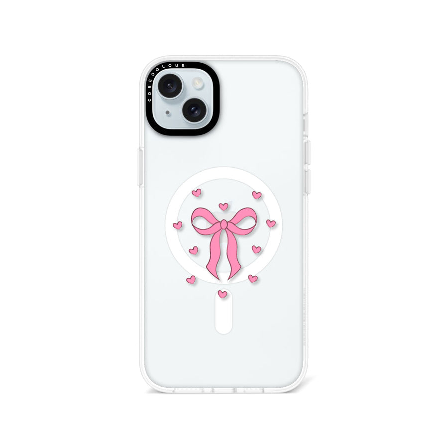 iPhone 14 Plus Pink Ribbon Heart Phone Case MagSafe Compatible - CORECOLOUR