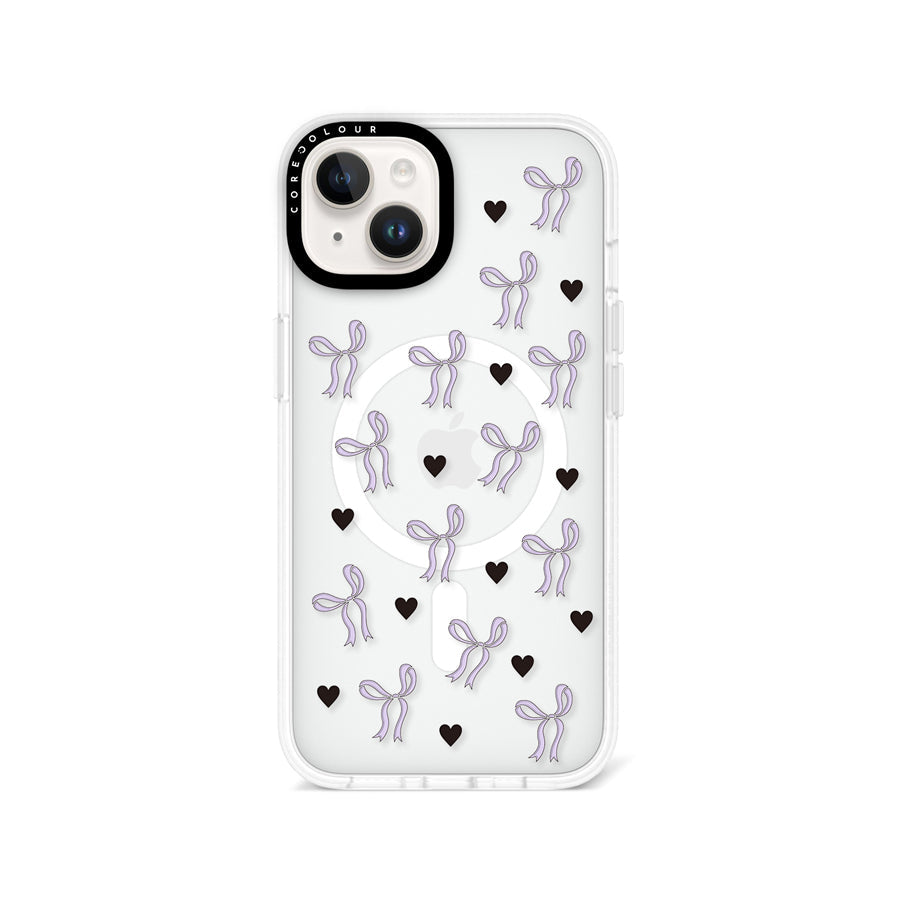 iPhone 13 Purple Ribbon Heart Phone Case MagSafe Compatible - CORECOLOUR