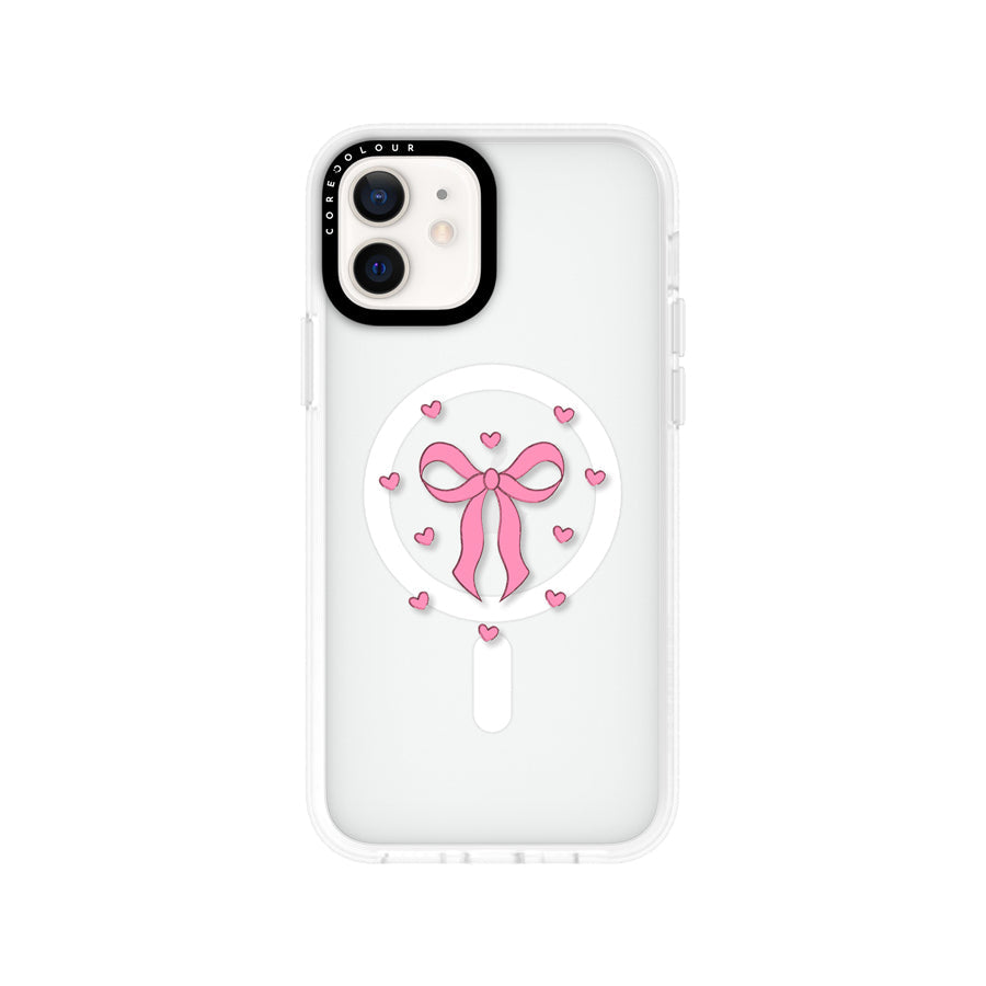 iPhone 12 Pink Ribbon Heart Phone Case MagSafe Compatible - CORECOLOUR