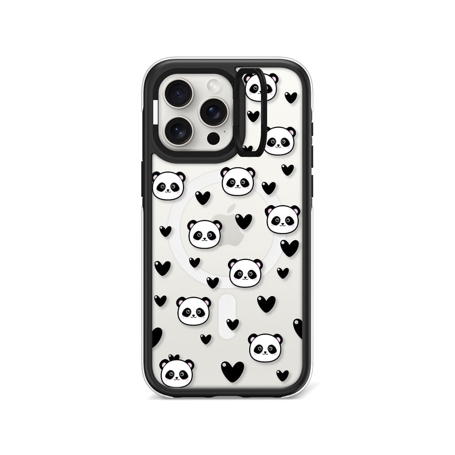 iPhone 15 Pro Max Panda Heart Ring Kickstand Case MagSafe Compatible - CORECOLOUR