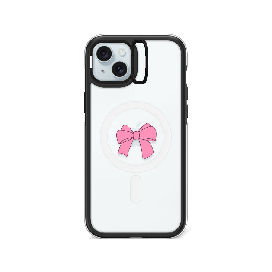 iPhone 15 Plus Pink Ribbon Bow Ring Kickstand Case MagSafe Compatible - CORECOLOUR