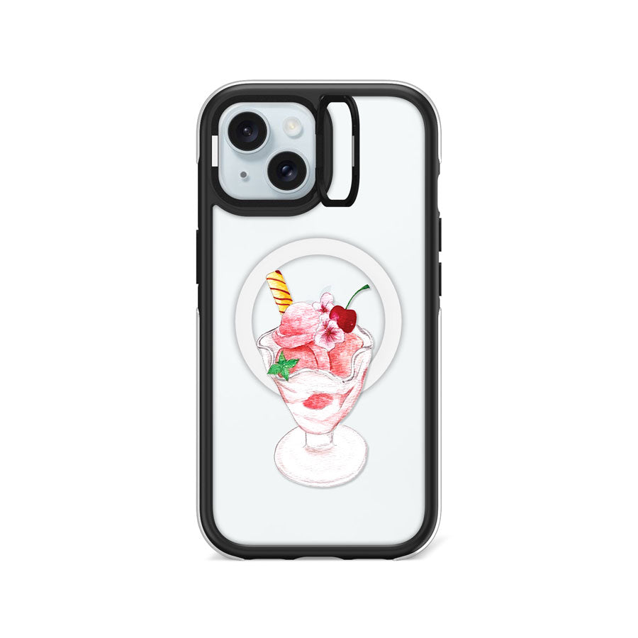 iPhone 15 Cherry Parfait Camera Ring Kickstand Case MagSafe Compatible - CORECOLOUR