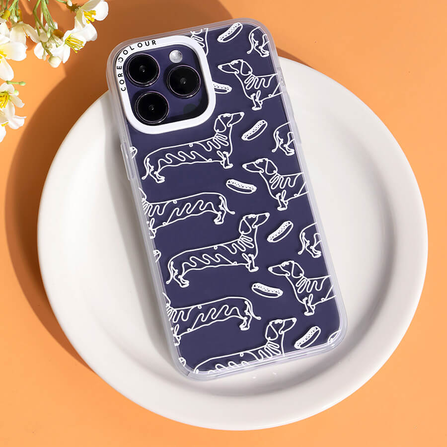 iPhone 14 Pro Sausage Dog Minimal Line Phone Case Magsafe Compatible - CORECOLOUR