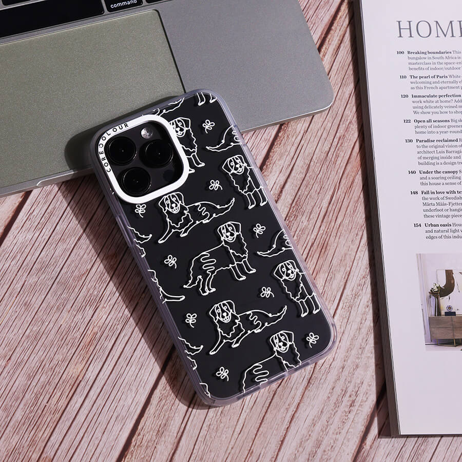 iPhone 12 Pro Max Golden Retriever Minimal Line Phone Case Magsafe Compatible - CORECOLOUR