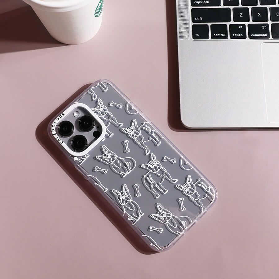 iPhone 13 Pro Max French Bulldog Minimal Line Phone Case Magsafe Compatible - CORECOLOUR