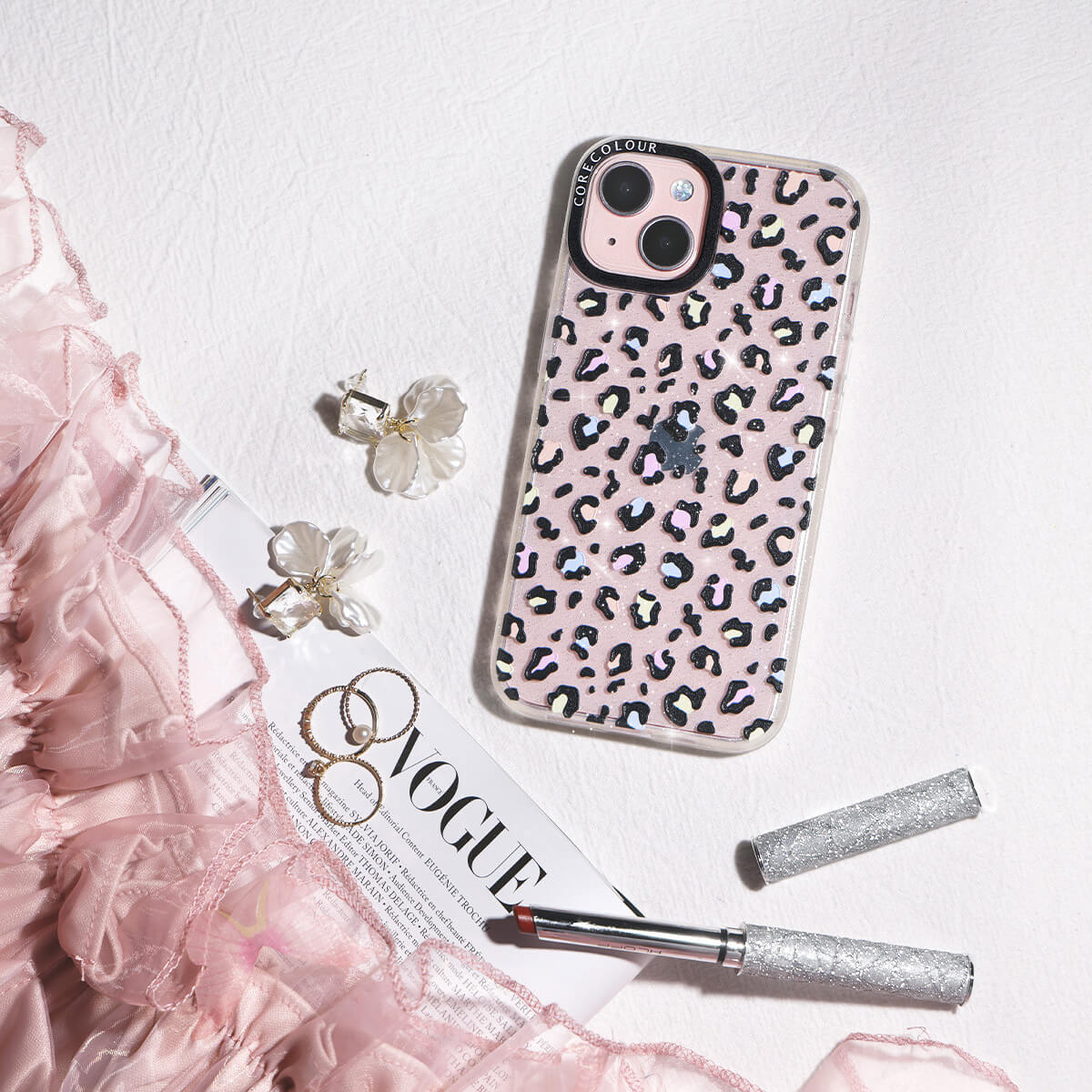 iPhone 14 Pro Max Colourful Leopard Glitter Phone Case Magsafe Compatible - CORECOLOUR