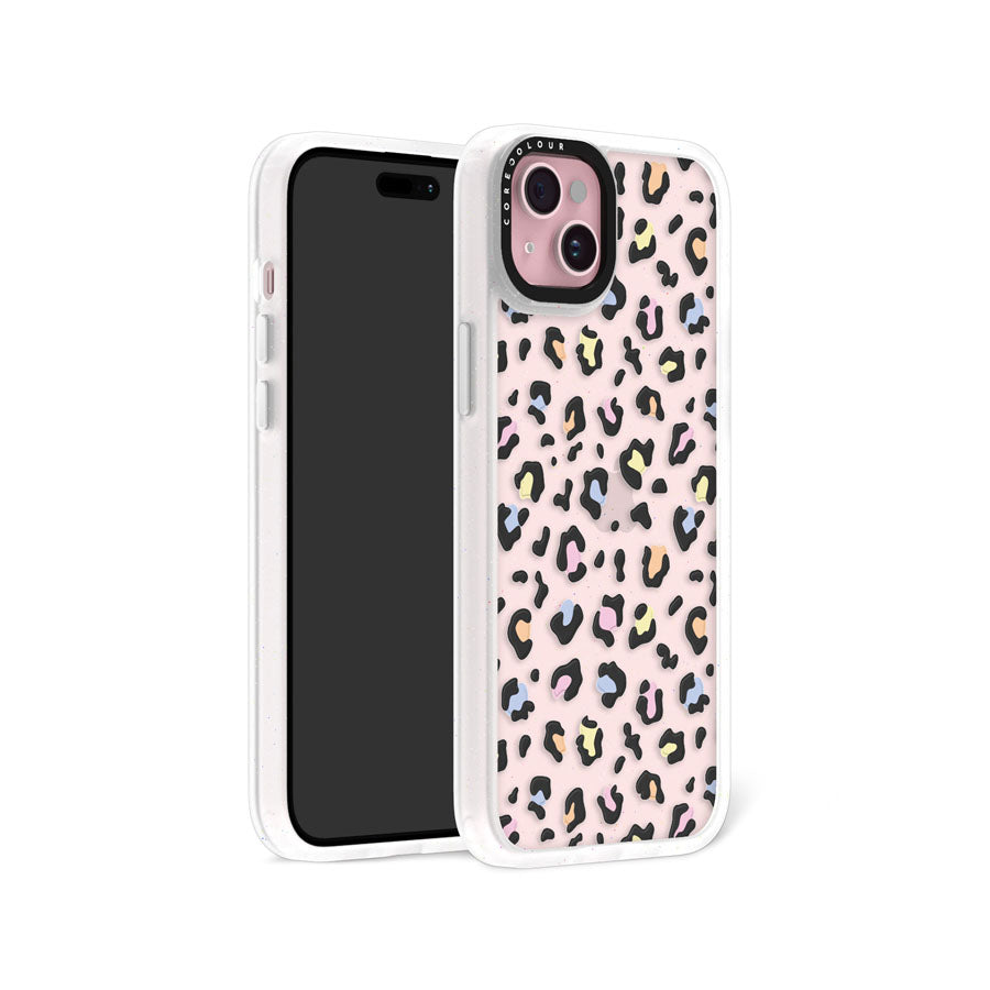 iPhone 15 Plus Colourful Leopard Glitter Phone Case Magsafe Compatible - CORECOLOUR