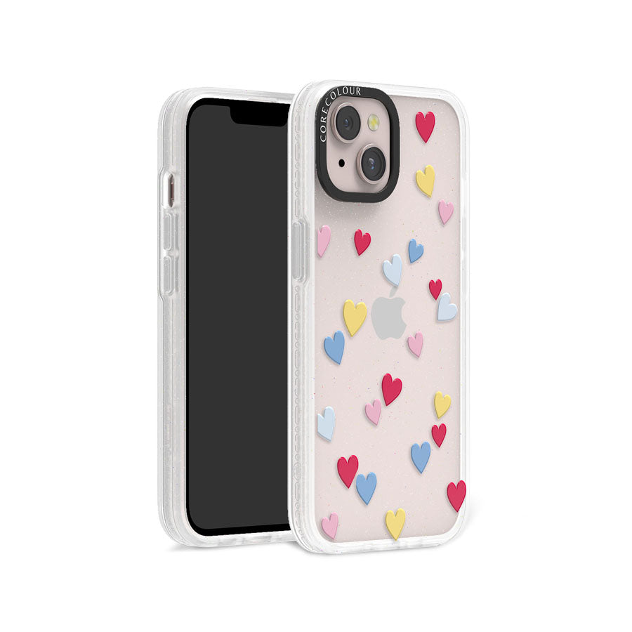iPhone 13 Flying Hearts Glitter Phone Case Magsafe Compatible - CORECOLOUR
