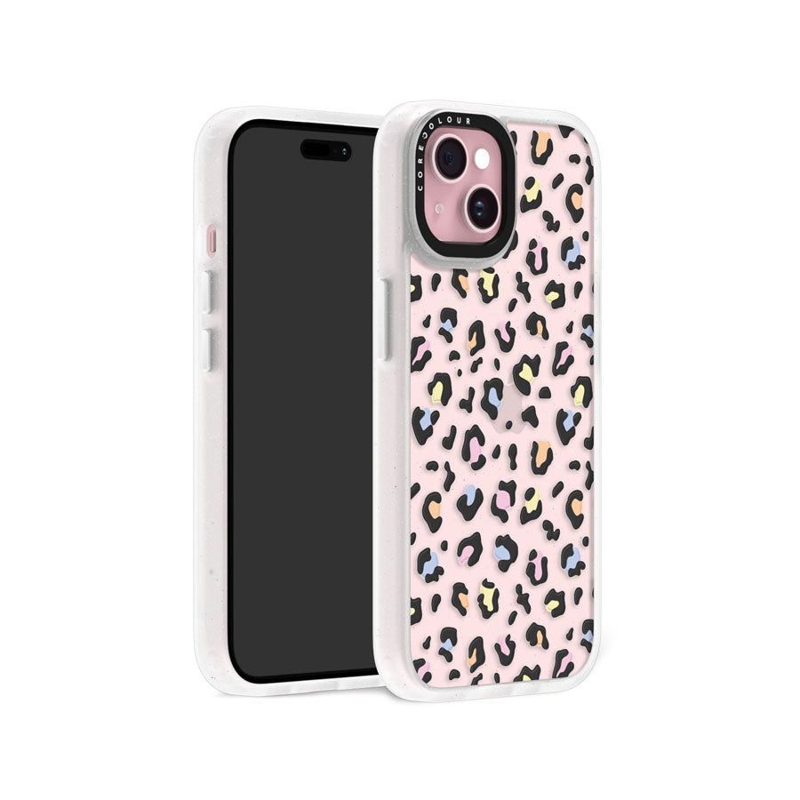 iPhone 15 Colourful Leopard Glitter Phone Case Magsafe Compatible - CORECOLOUR