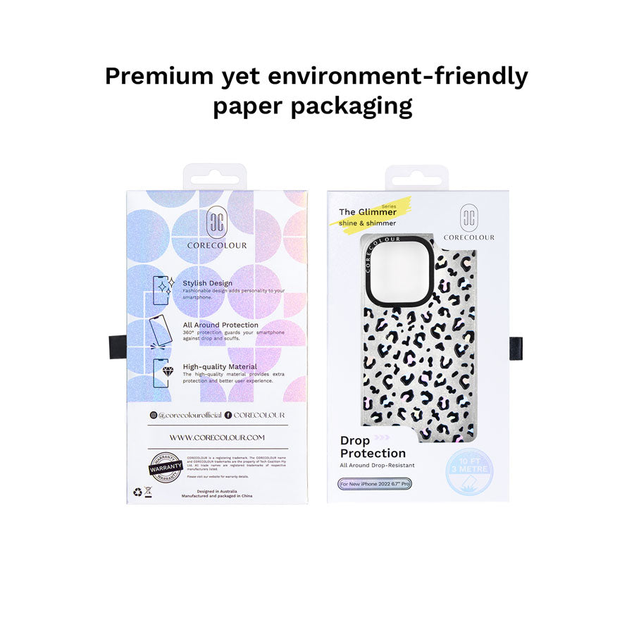 iPhone 13 Pro Colourful Leopard Glitter Phone Case Magsafe Compatible - CORECOLOUR