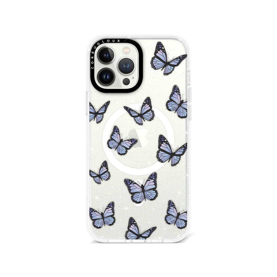 iPhone 13 Pro Max Butterfly Kiss Glitter Phone Case Magsafe Compatible - CORECOLOUR