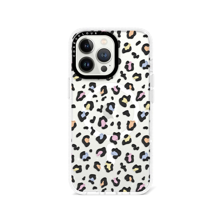 iPhone 13 Pro Colourful Leopard Glitter Phone Case Magsafe Compatible - CORECOLOUR