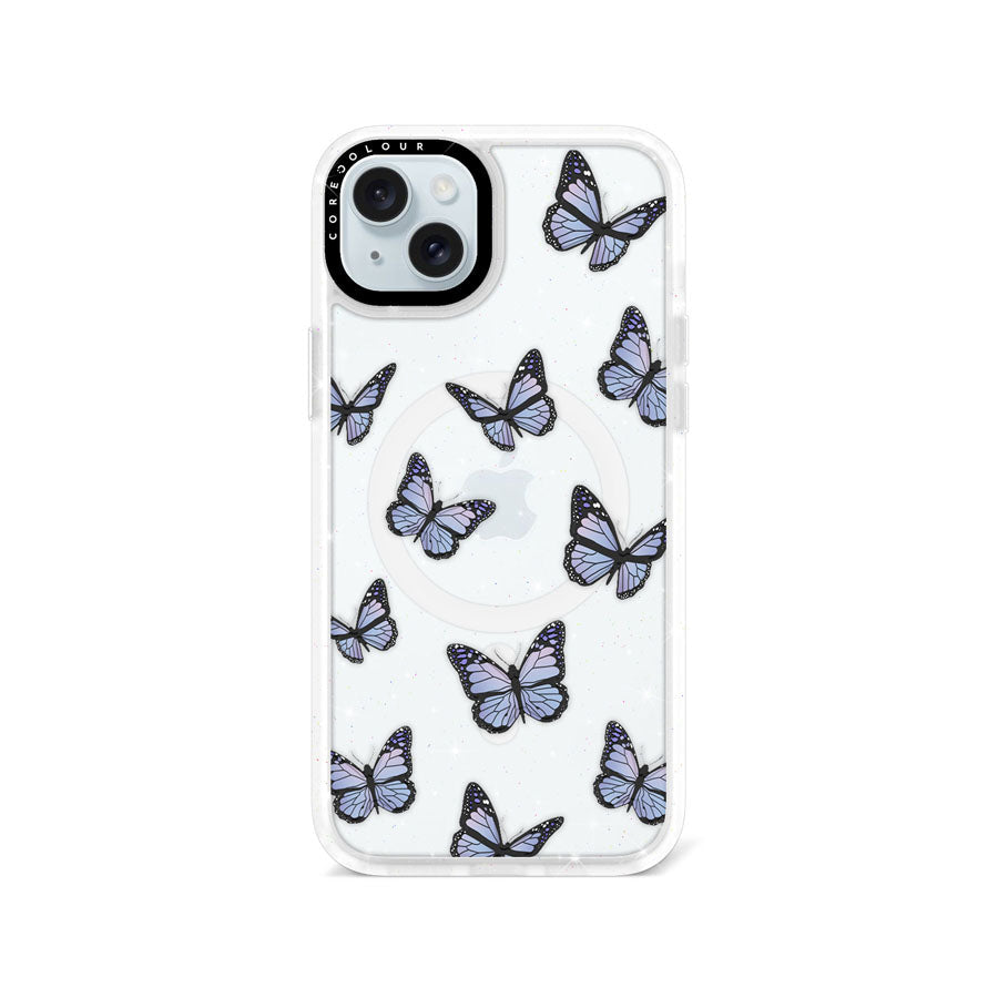 iPhone 15 Plus Butterfly Kiss Glitter Phone Case Magsafe Compatible - CORECOLOUR