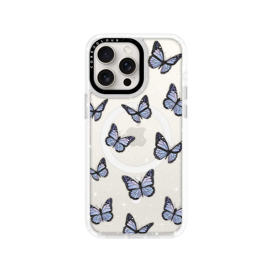 iPhone 15 Pro Max Butterfly Kiss Glitter Phone Case Magsafe Compatible - CORECOLOUR