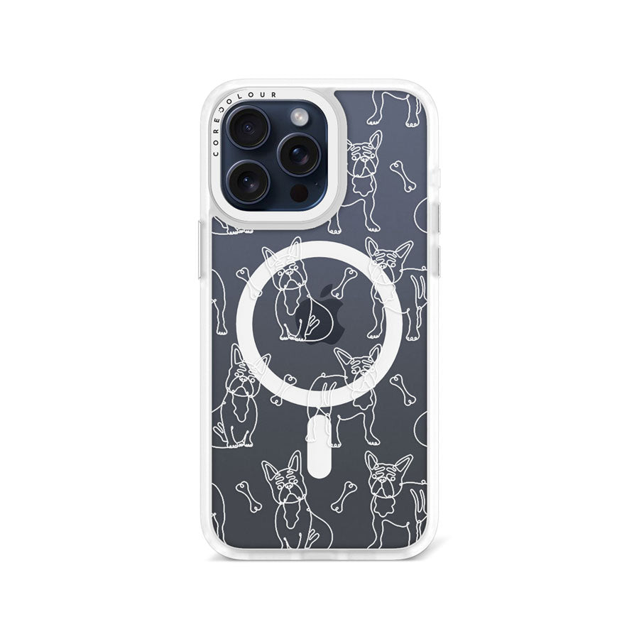 iPhone 15 Pro Max French Bulldog Minimal Line Phone Case Magsafe Compatible - CORECOLOUR