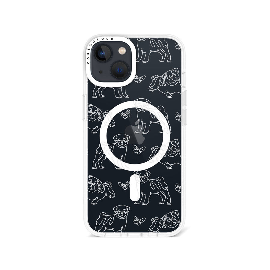 iPhone 14 Pug Minimal Line Phone Case Magsafe Compatible - CORECOLOUR