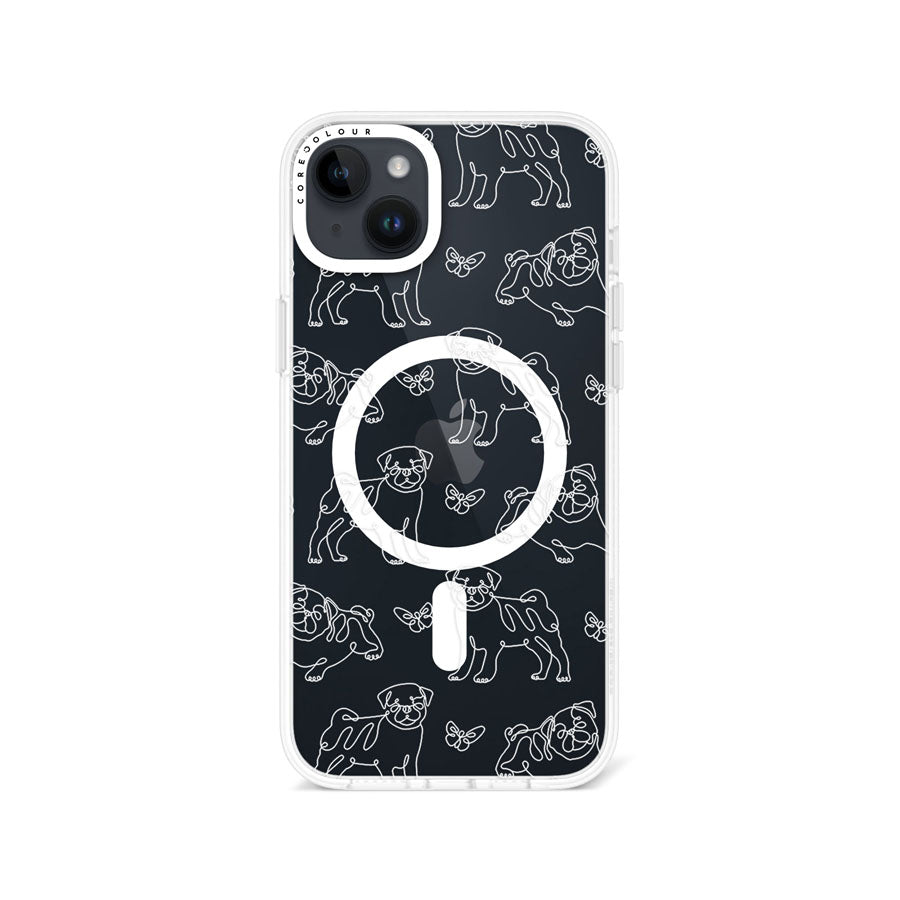 iPhone 14 Plus Pug Minimal Line Phone Case Magsafe Compatible - CORECOLOUR