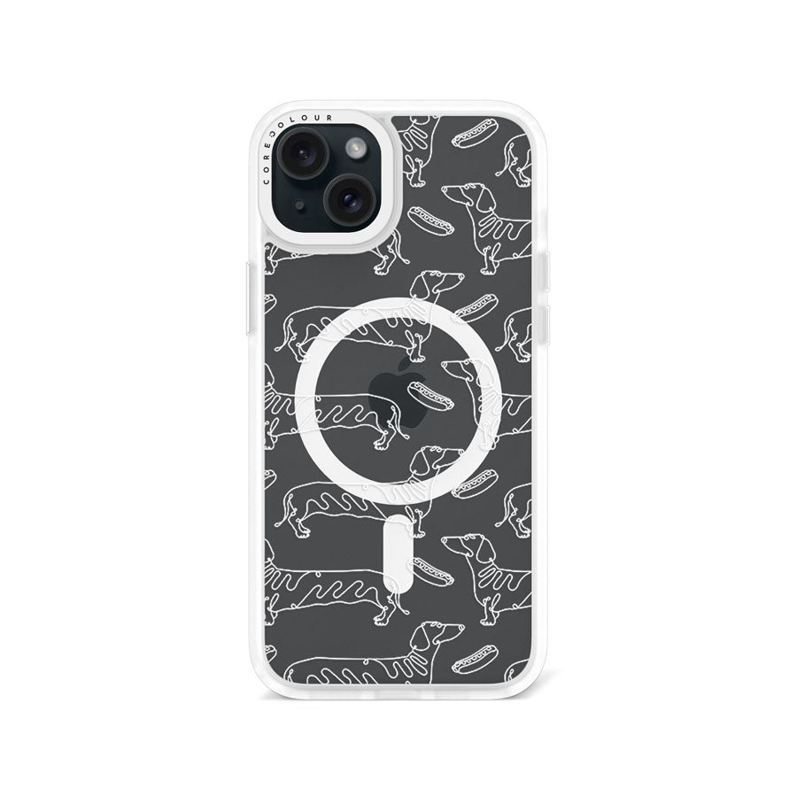 iPhone 15 Plus Sausage Dog Minimal Line Phone Case MagSafe Compatible - CORECOLOUR