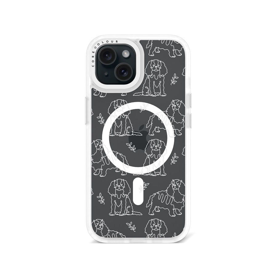 iPhone 15 Cocker Spaniel Minimal Line Phone Case Magsafe Compatible - CORECOLOUR