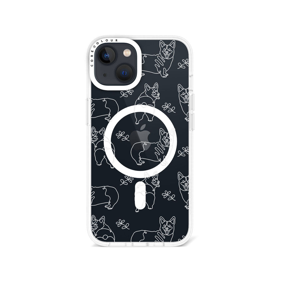iPhone 13 Corgi Minimal Line Phone Case Magsafe Compatible - CORECOLOUR