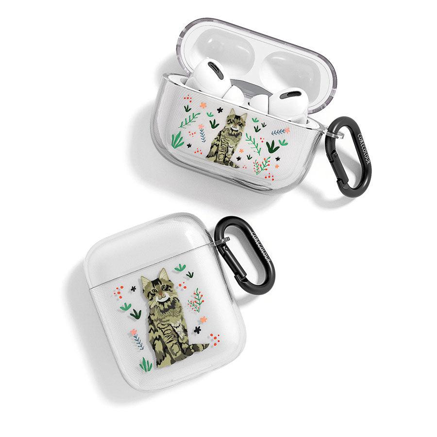 1st & 2nd Generation A Purr-fect Day Mainecoon Cat AirPods Case - CORECOLOUR